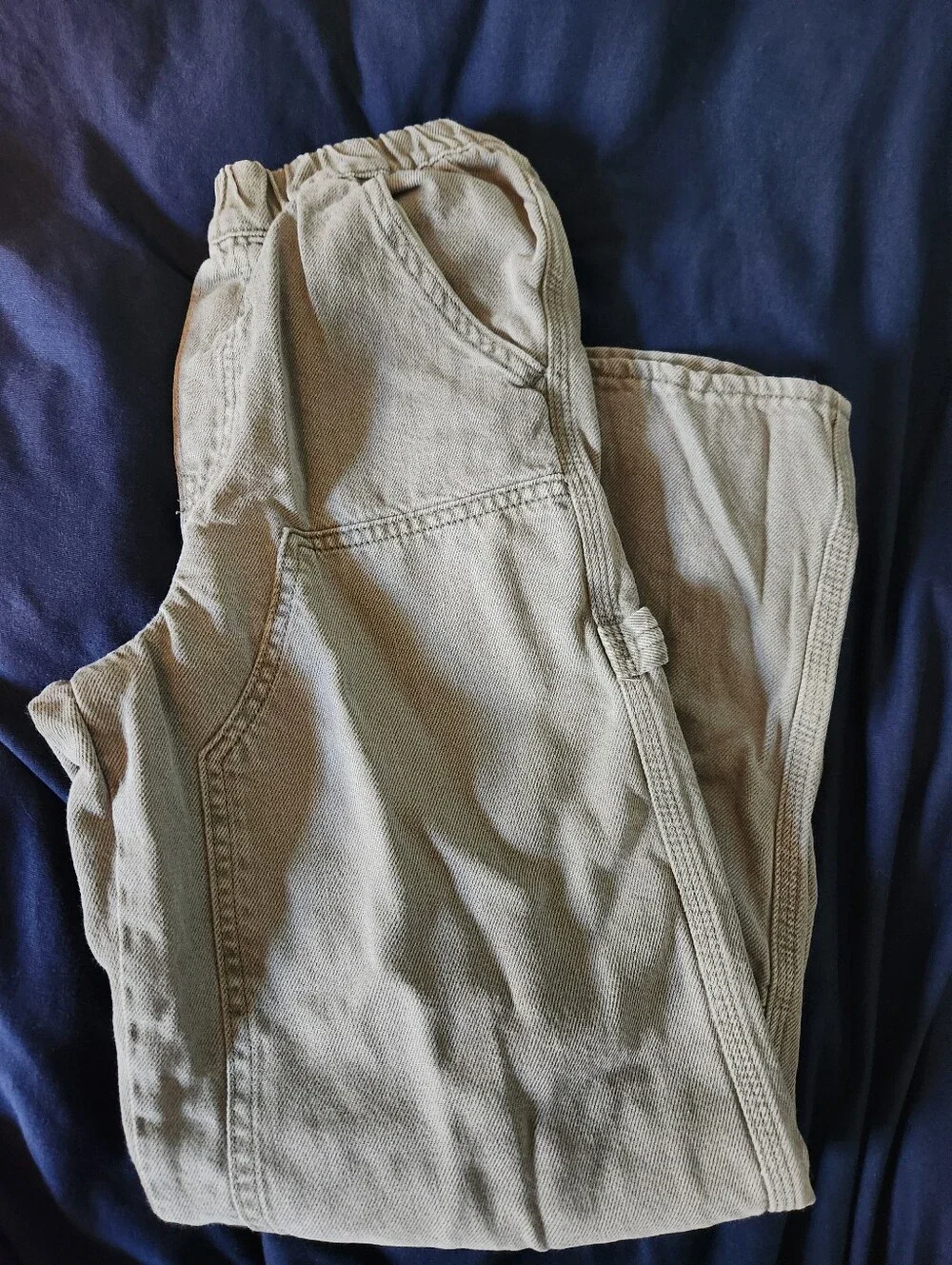 Gap Denim Elastic Waist Utility Pants - Olive Green Size XL/12